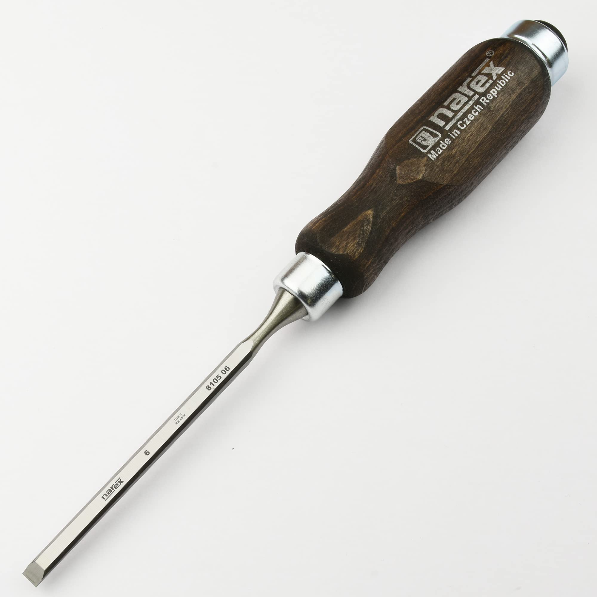 Narex Piercing Chisel - Flat with Dark Grip - 6 mm