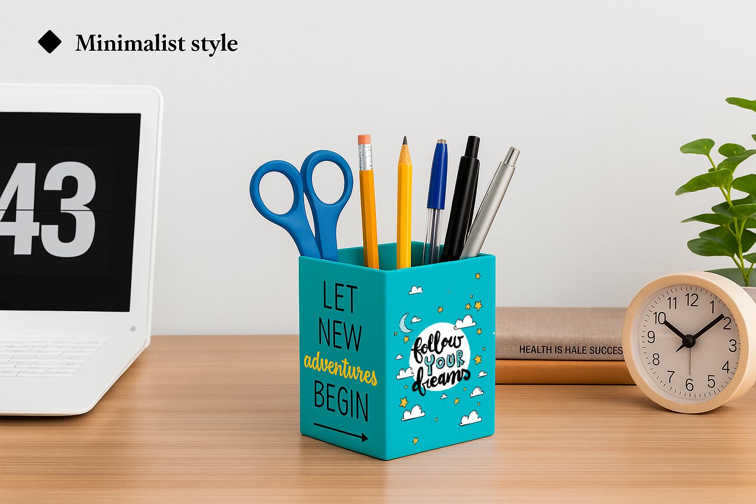 AccuPrints motivational Pen Stand holder Size: 4 x 2.75 inch | Desk Organizer PEn Pencil Holder for Office and Home Decor