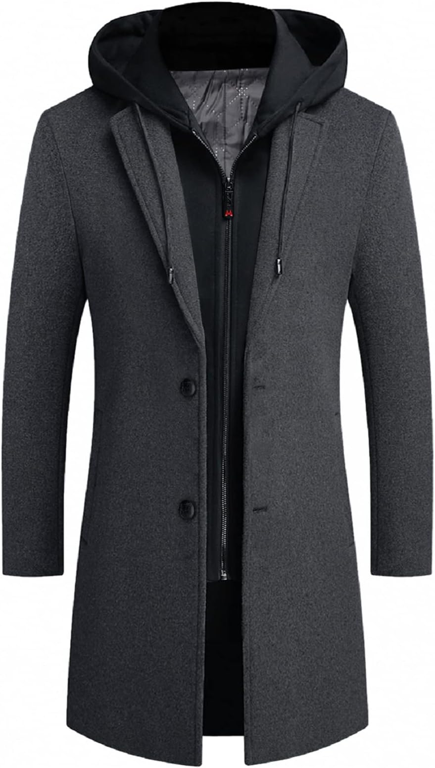 Mens Trench Coat Winter Wool Blend Jacket Overcoat Long Top Coat Warm Pea Coat