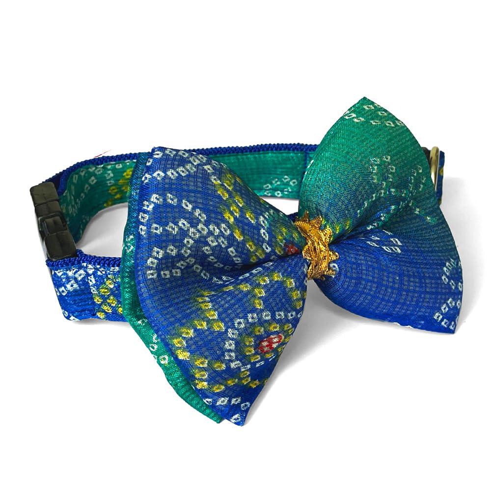 That Dog In Tuxedo Festive/Wedding/Bhandej Traditional Ethnic Dog Bow Tie Collar (XL, Blue/Pink) (B0CGD5N9NT) Amazon Price History, Amazon Price Tracker