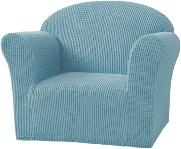 YIUPEDRFG Funda elástica para Silla de excelente Elasticidad, protección Total y Comodidad, Funda de sofá para niños de poliéster Suave y Transpirable, Azul Claro - 1