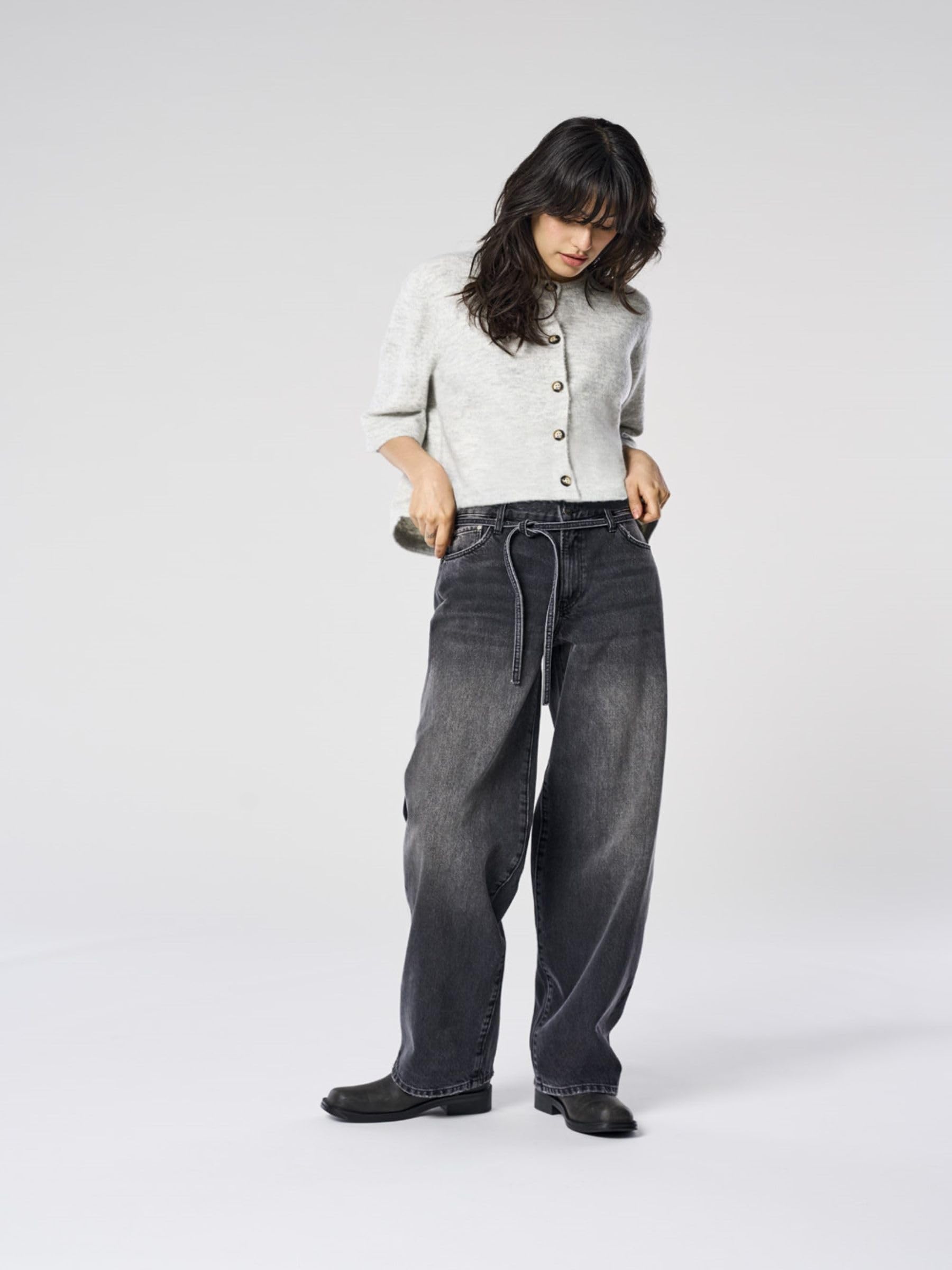 ONLY Female Straight-Fit Jeans ONLGIANNA Mittlere Taille Ballon Schnitt Jeans