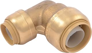 SharkBite 3/4 Inch x 1/2 Inch 90 Degree Reducing Elbow, Pack of 6, Push to Connect Brass Plumbing Fitting, PEX Pipe, Coppe...