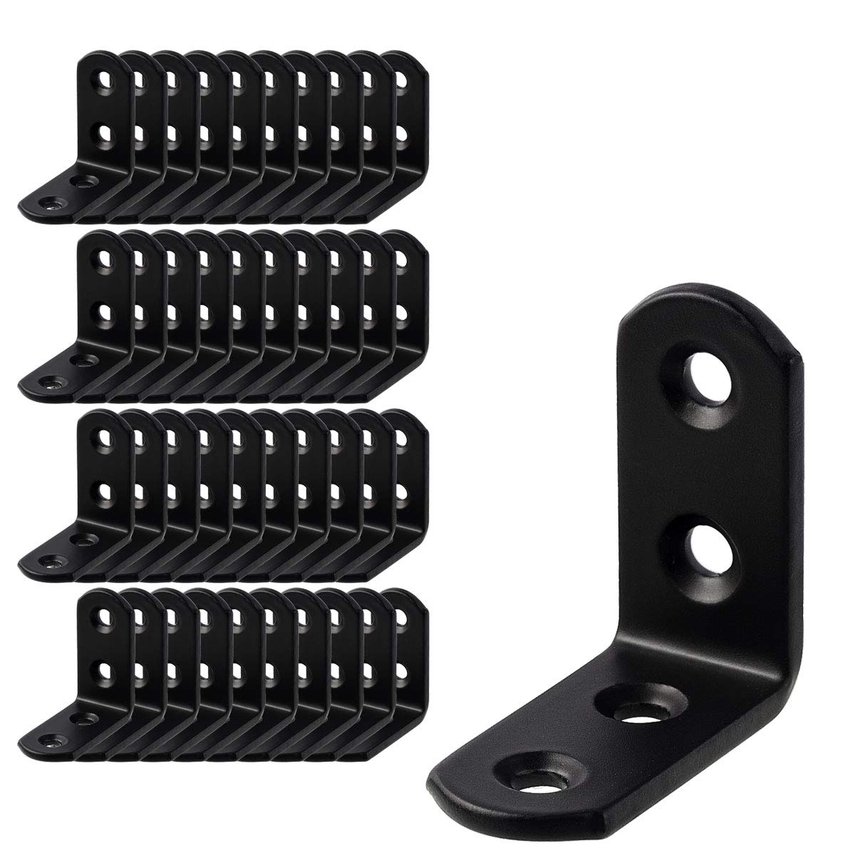 Heavy Duty Brackets 20-Pack Heavy Duty L Brackets - 40x40x40mm Black ...