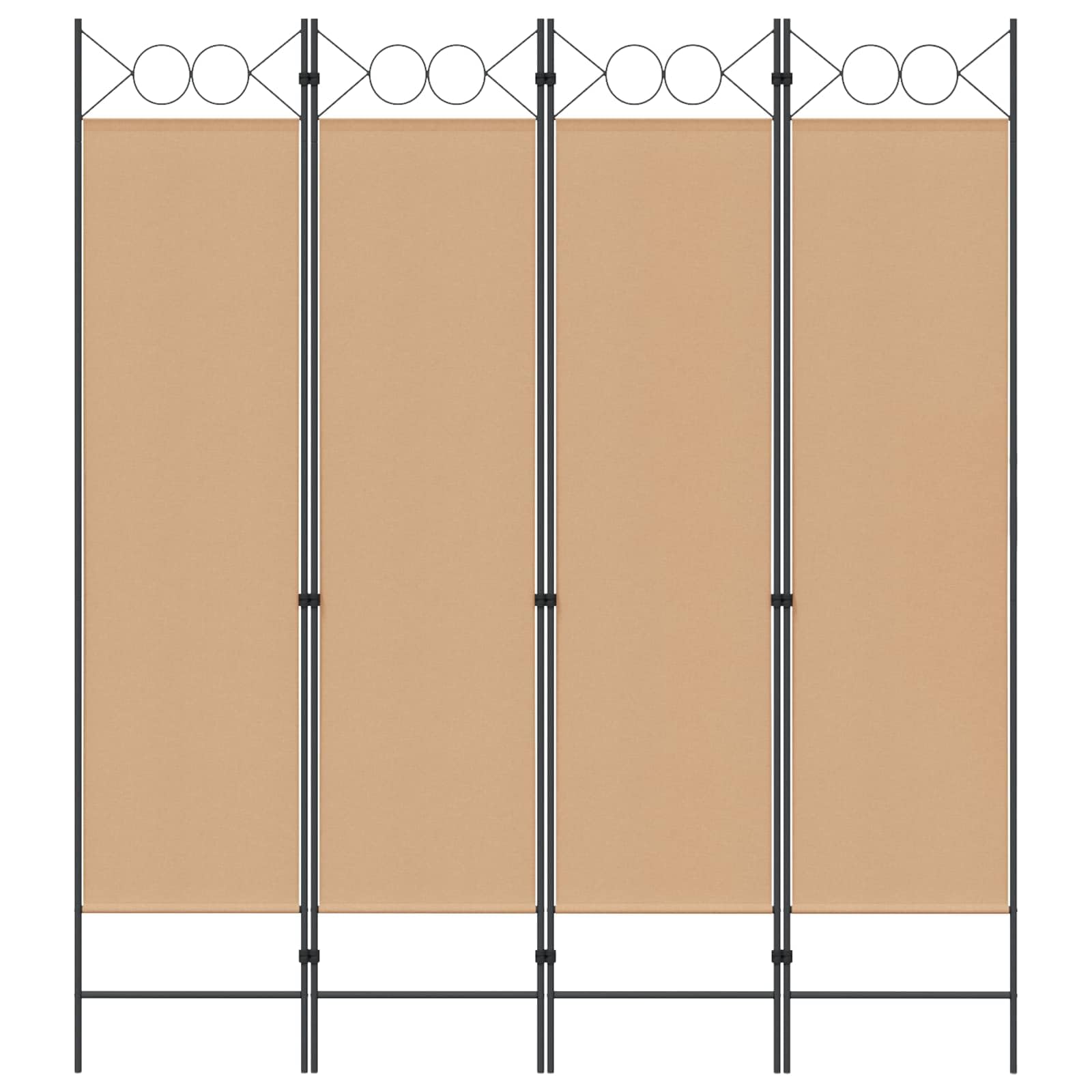vidaXL Separador de habitación de 4 Paneles Beige 160 x 180 cm Tela, Divisor de Habitaciones Moderno, Pantalla Rectangular Independiente, Separador de Tela, decoración en Antracita