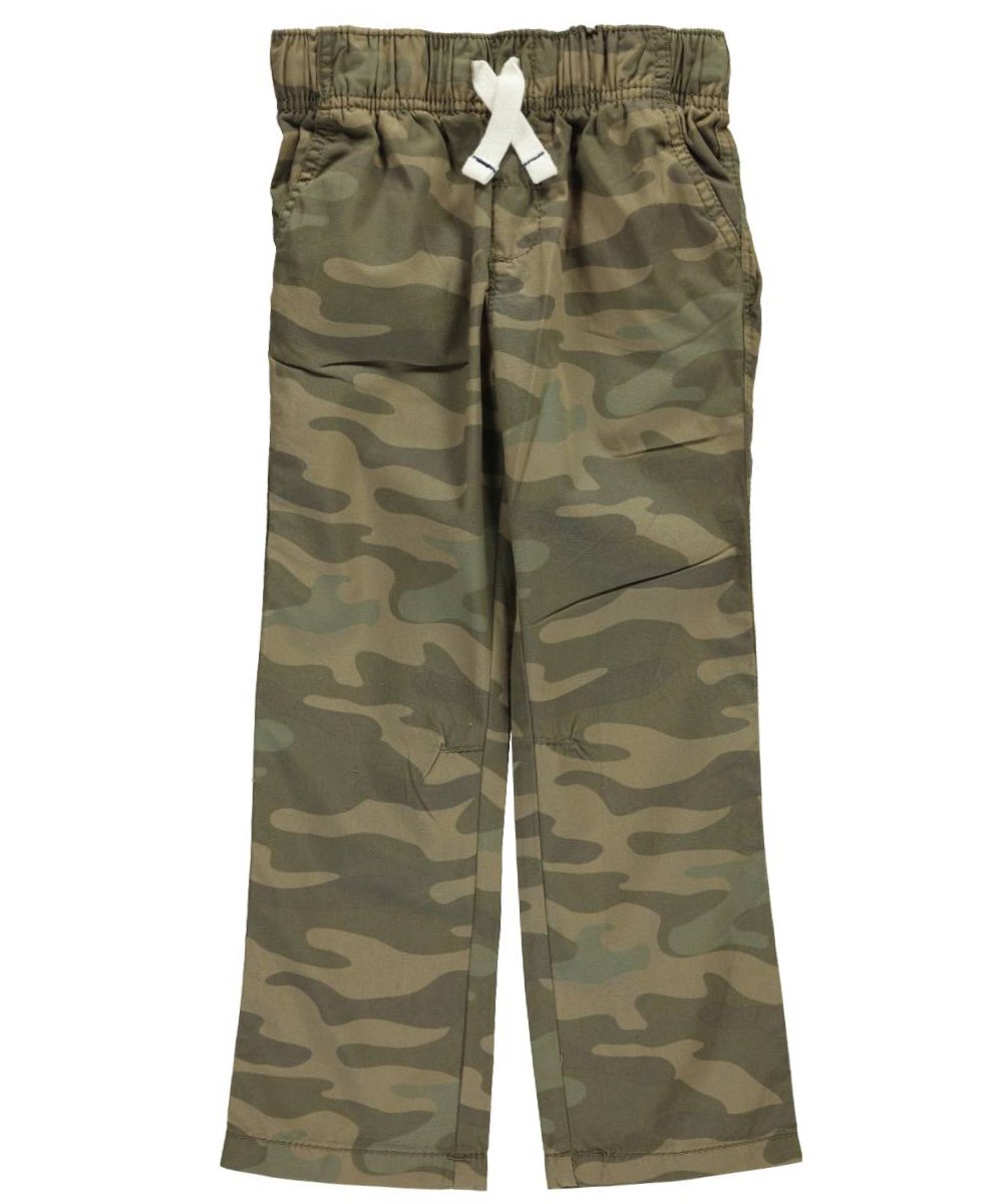 Pantalon garçon vert olive camo à taille élastique confortable - 5