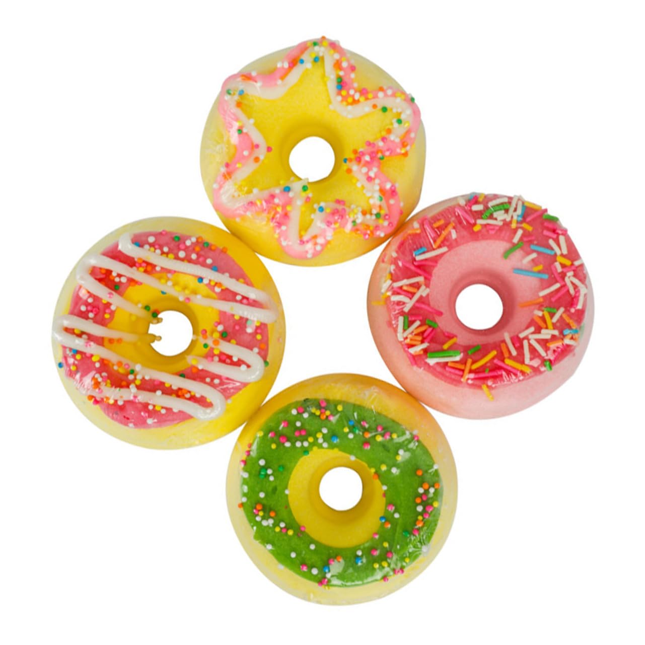 MUSISALY Doughnut Bath Set (4pcs) Salt Balls Nourishing Bubblegum Scented Bath for Relaxation Random Style