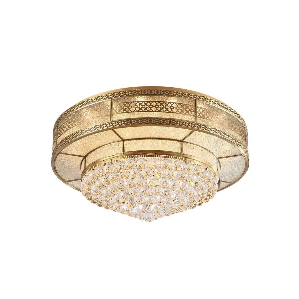 HynJGih Living Room Bedroom Dining Room Lamp Ceiling Light Round Crystal Light Led Light Creative Minimalist Retro Light(Stepless dimming,80cm)