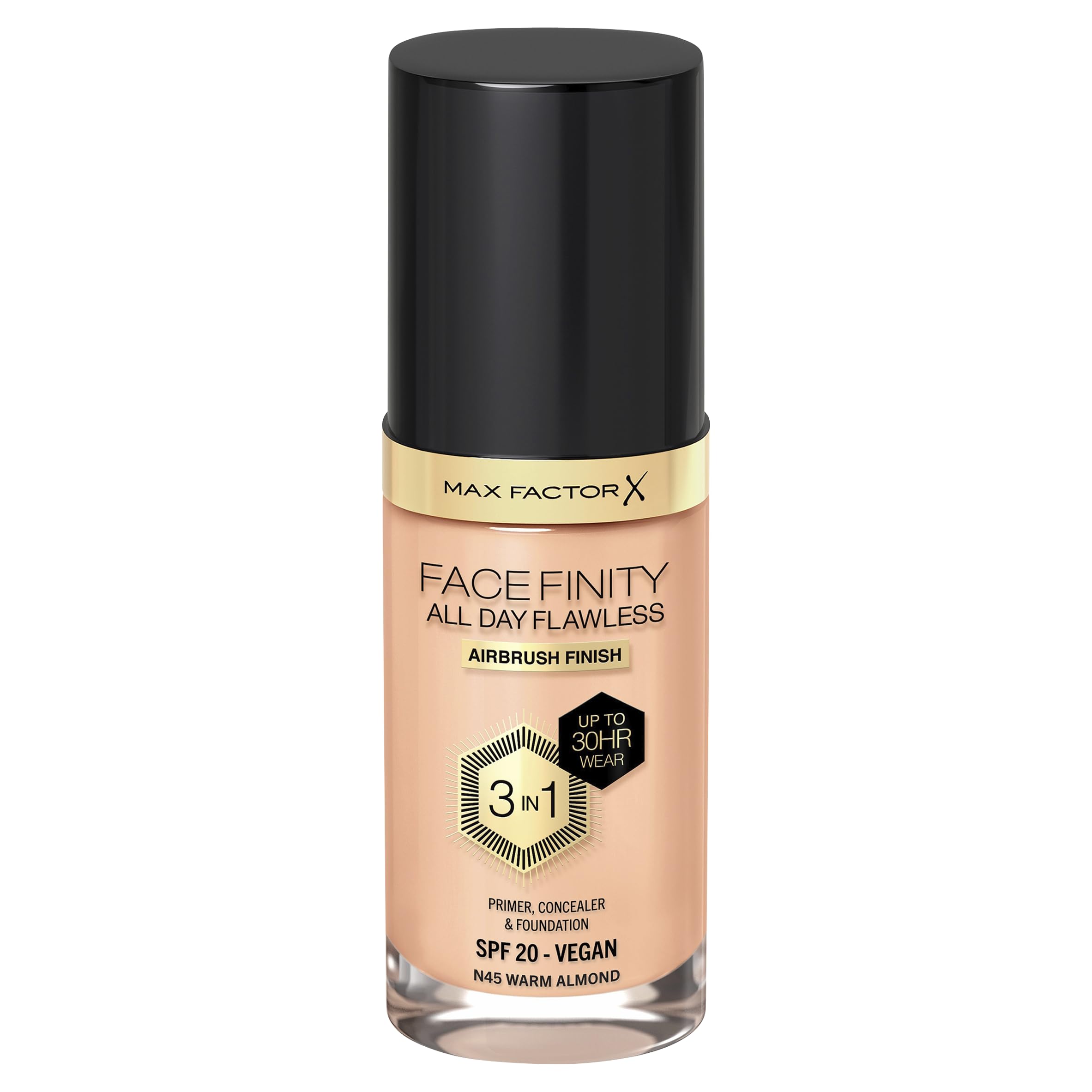 Facefinity All Day Flawless 3 In 1 Foundation #N45-​Warm Almond 30 Ml
