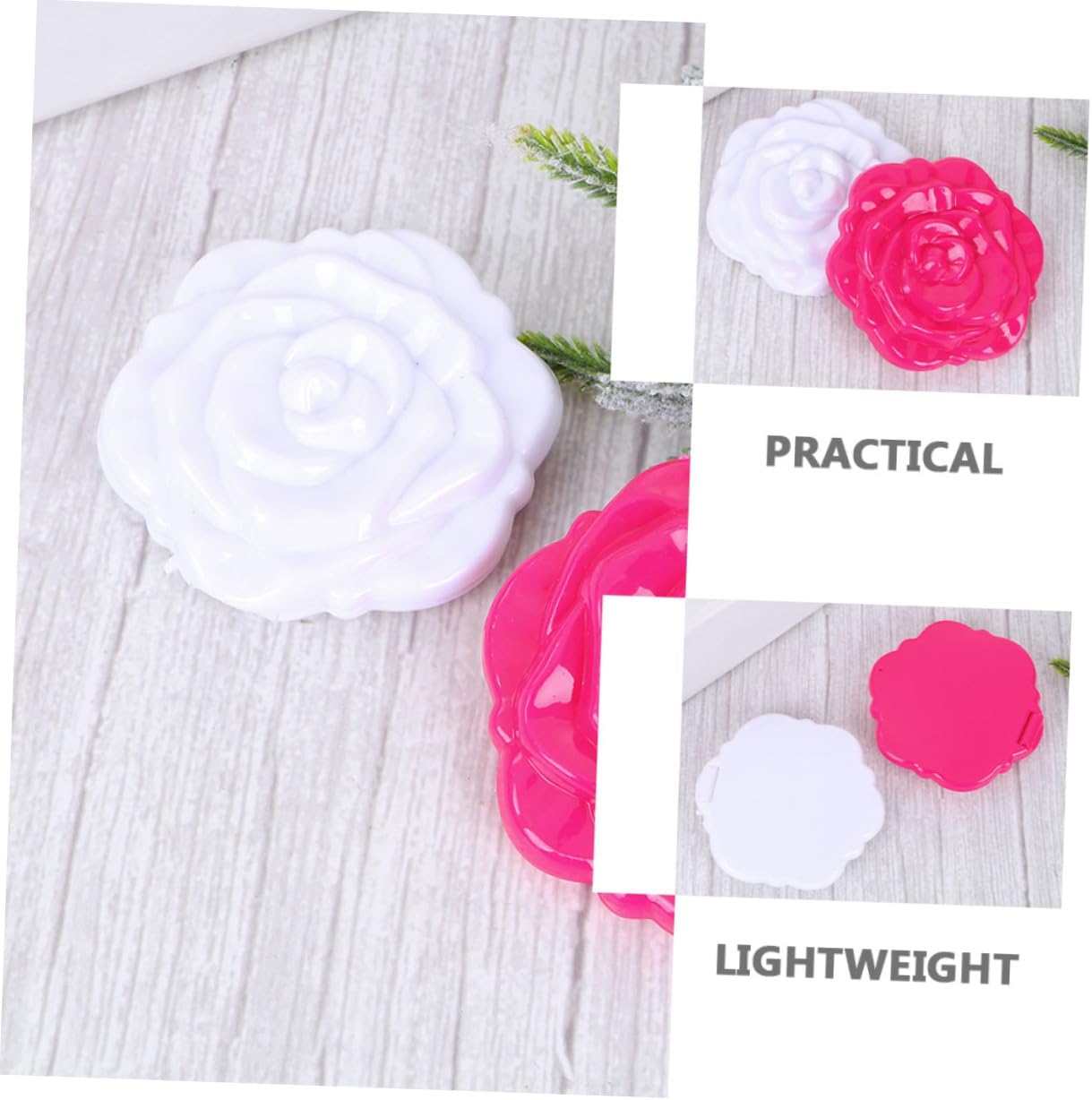12pcs Compact Mirrors for Women Portable Double Sided Makeup Mirrors Rose Design for Travel Purse Use