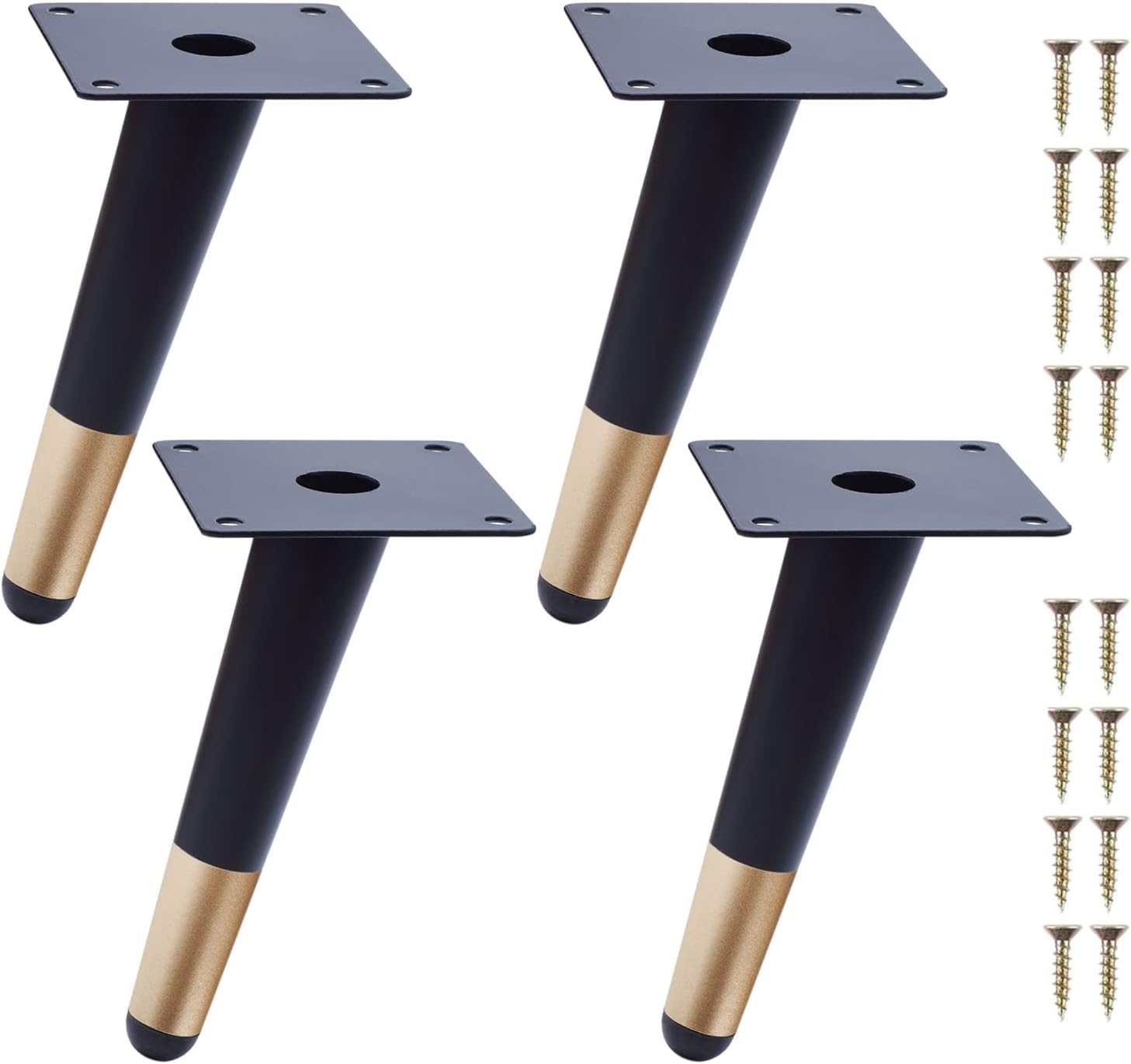 Lot De 4 Pieds De Meuble En épingle à Cheveux – Métal Noir Vintage, 6 X 7.5 Pouces, Pour Table Ou Chaise