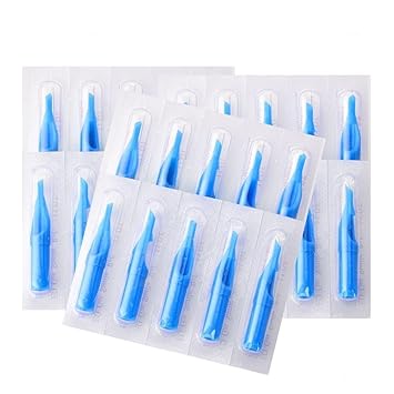 Gem Disposable Tattoo Blue Flat Tips 13F