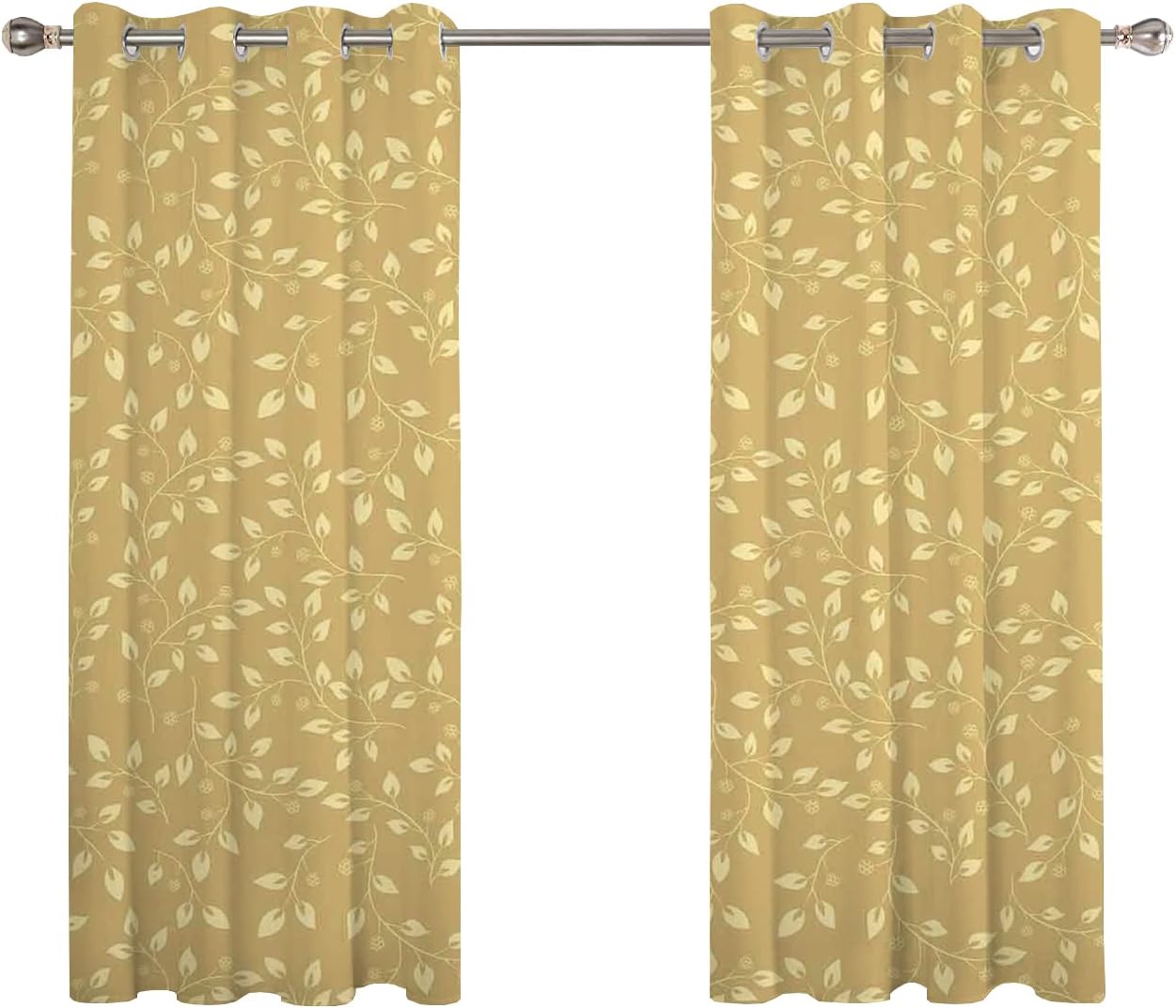 Beige Bathroom Curtains Blackout Curtains, Floral Leaf s
