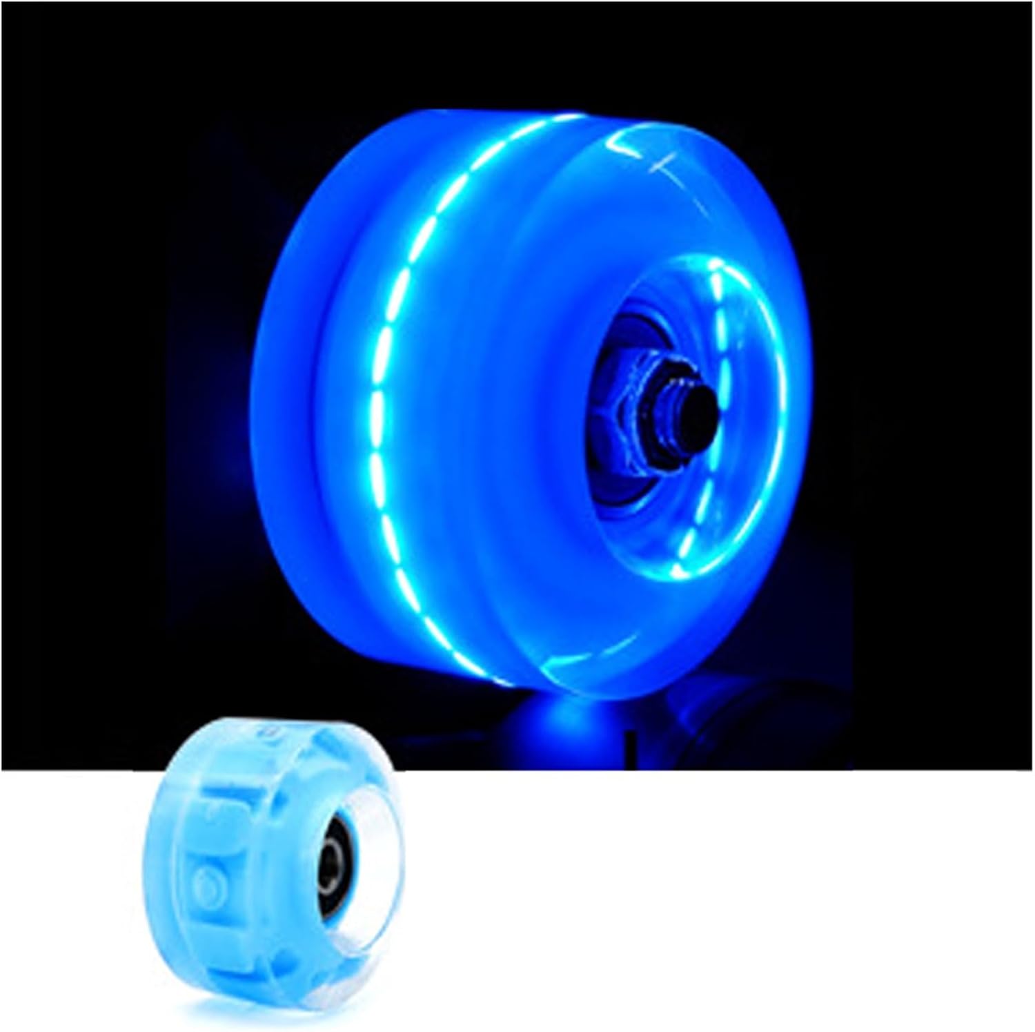 Indoor Outdoor Roller Skate Wheels Replacement， Roller Skate Wheels 4PCS 82A 54x32mm Flashing Wheels Quad Outdoor Accessories(Yellow)