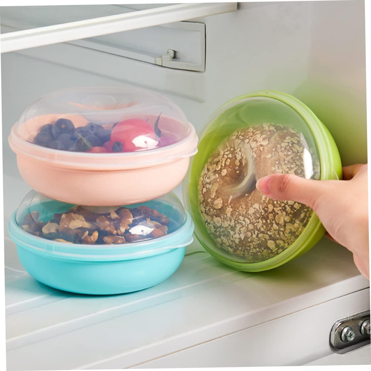 VOSAREA 3Pcs Bread Box Airtight Clear Bread Container with Lid for Kitchen Countertop Organization for Bakery Products and Snacks