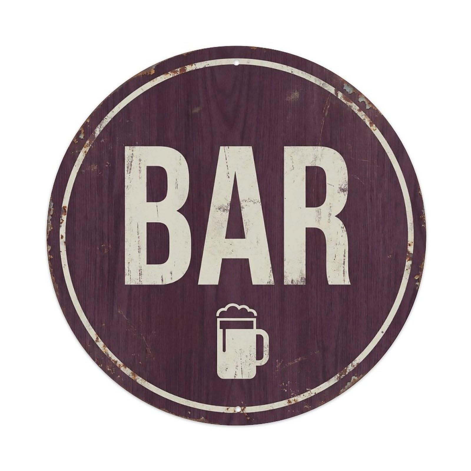 Vintage Beer BAR Rosewood Tone Retro for Pub Metal Tin Sign