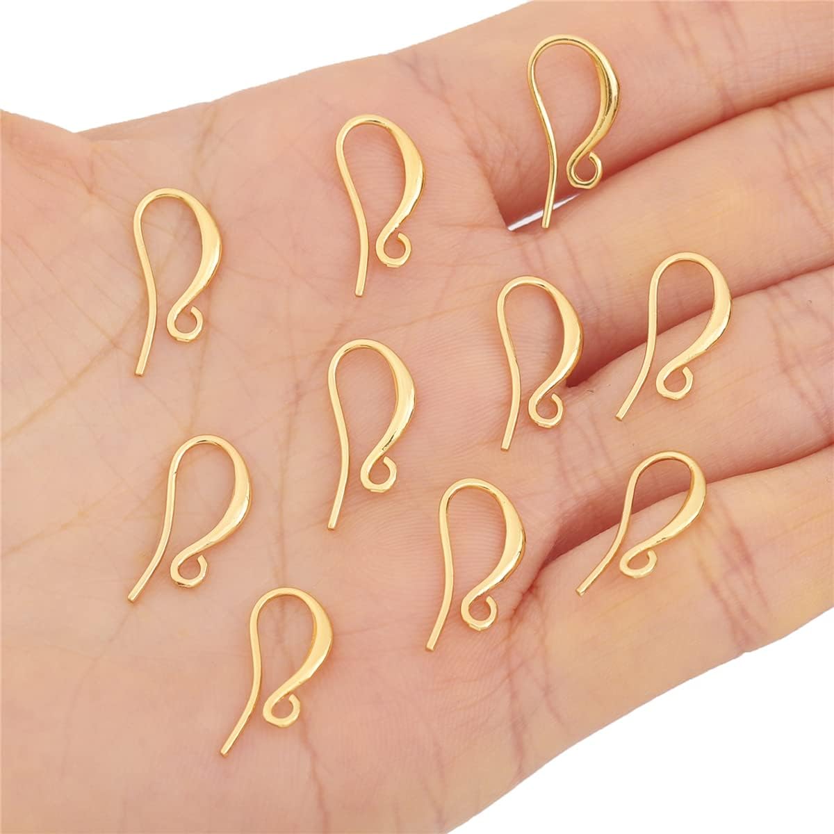 18K Gold Plated Earring Hooks 10x16mm 20pcs for Jewelry Making Findings - Image 3