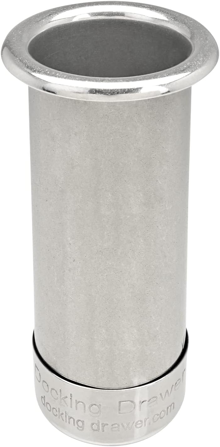 2.0" Canister for Hot Tools, Hair Dryer, Curling Iron, and Flat Iron Holder Tube RIng Capped Stainless Steel