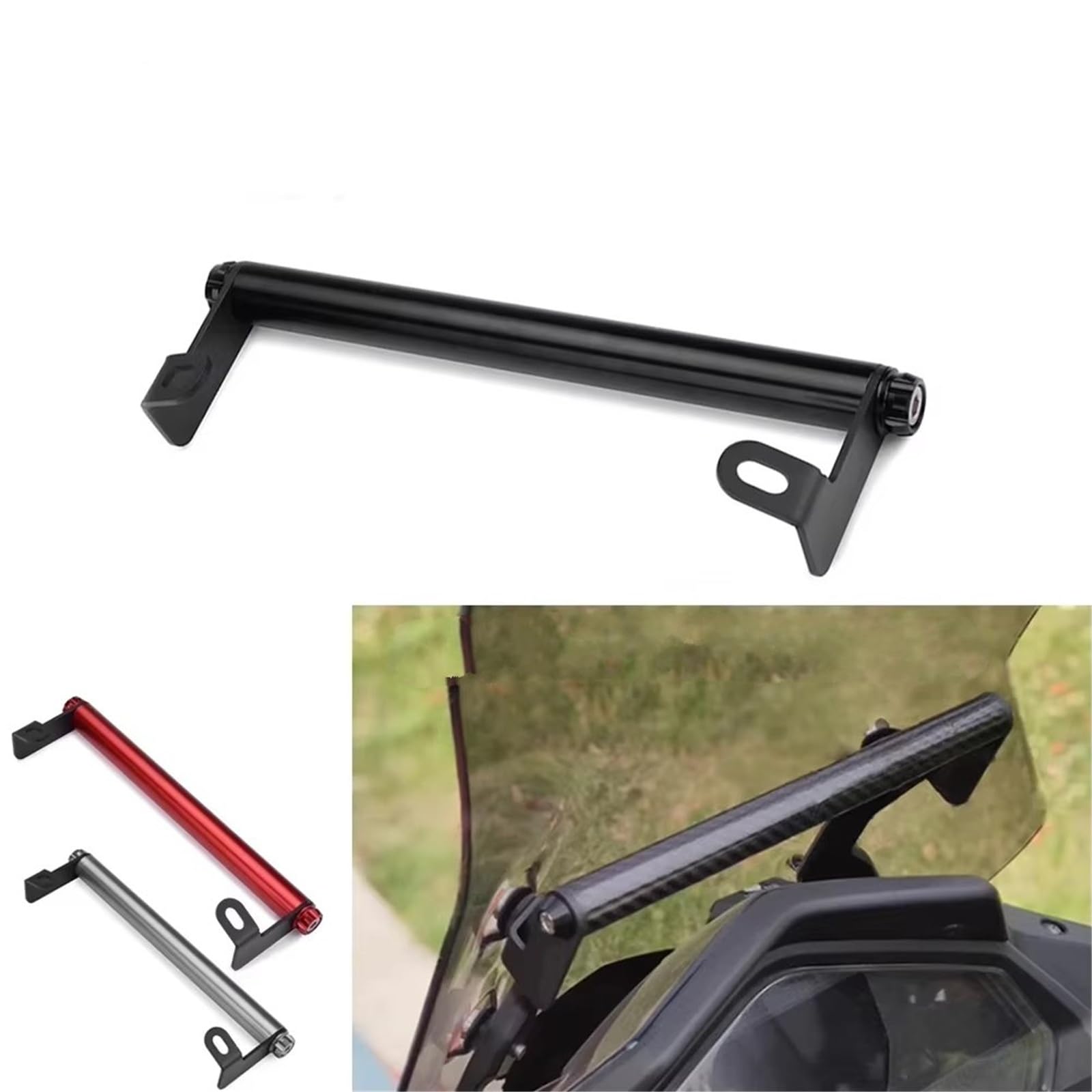 Soporte Moto Para KYMCO Para DTX125 Para DTX 125 Barra Expansión Parabrisas Delantero Motocicleta Soporte Teléfono Móvil Y Navegación GPS(Gray)