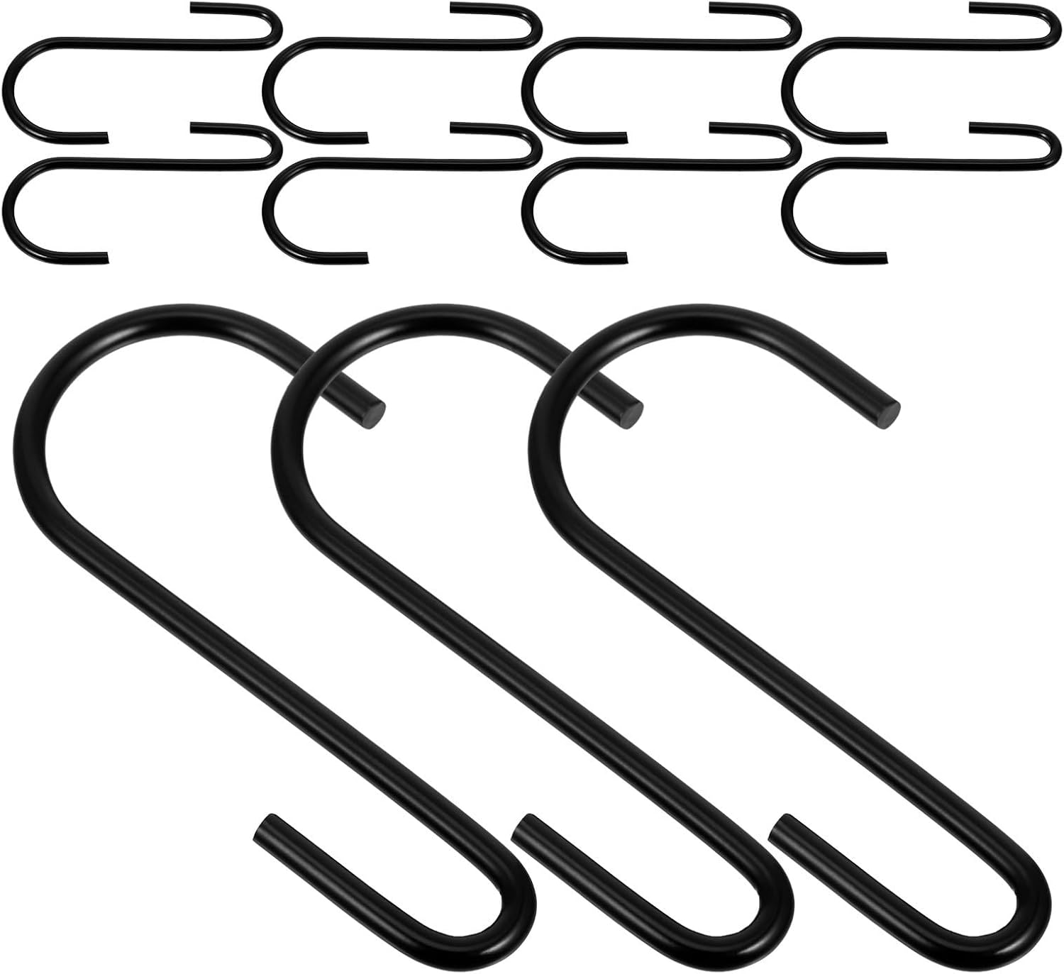 Toddmomy 20pcs 3-inch Black Metal Plant Hanger Hooks for Outdoor Garden Fence and Balcony, Small Sturdy S Hooks for Hanging Flower Baskets, Wind Chimes, and Feeder Hangers