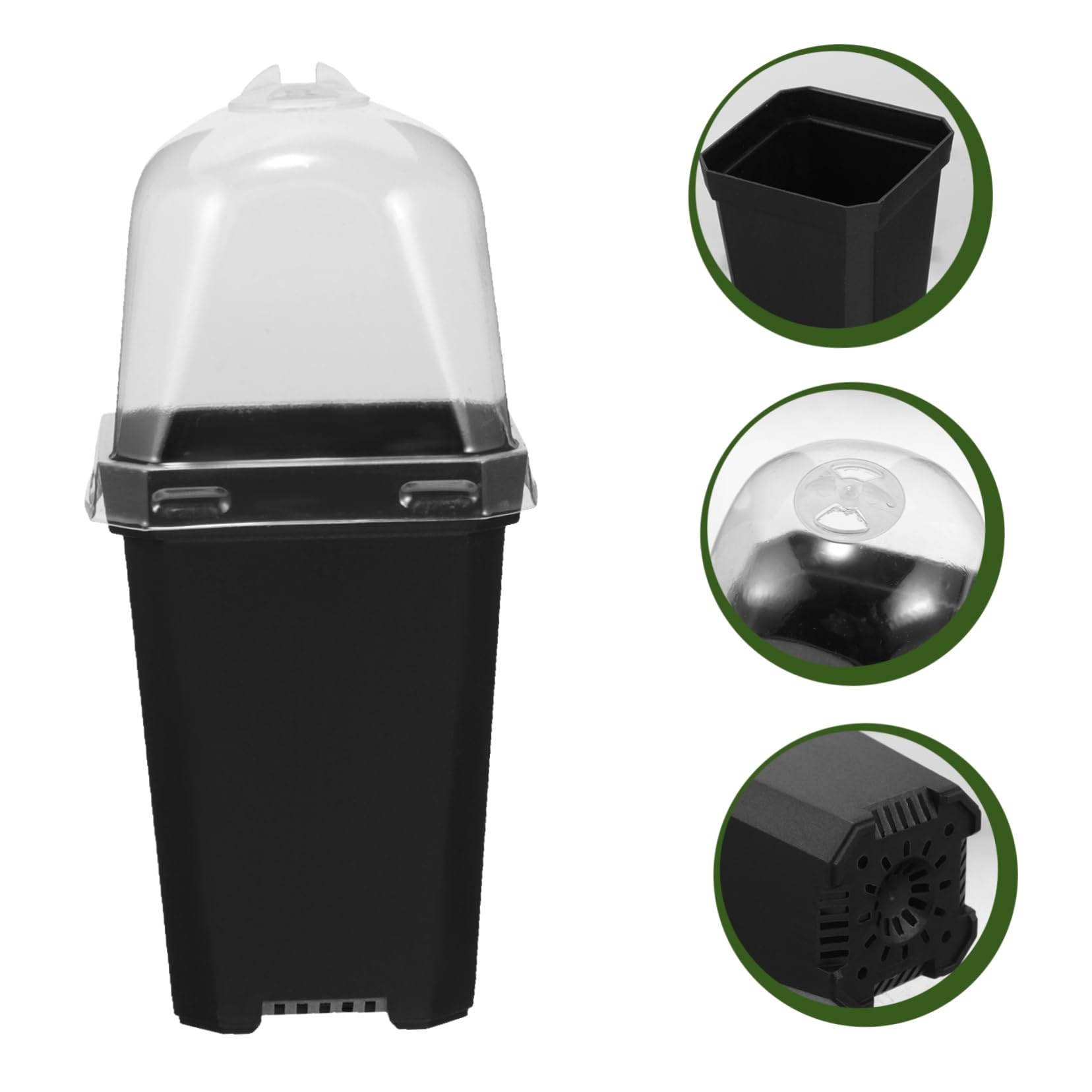 Abaodam 2 Set Vasi per Piantine per Giardinaggio Vasi per Semina e Piante con Finestrature Drenaggio