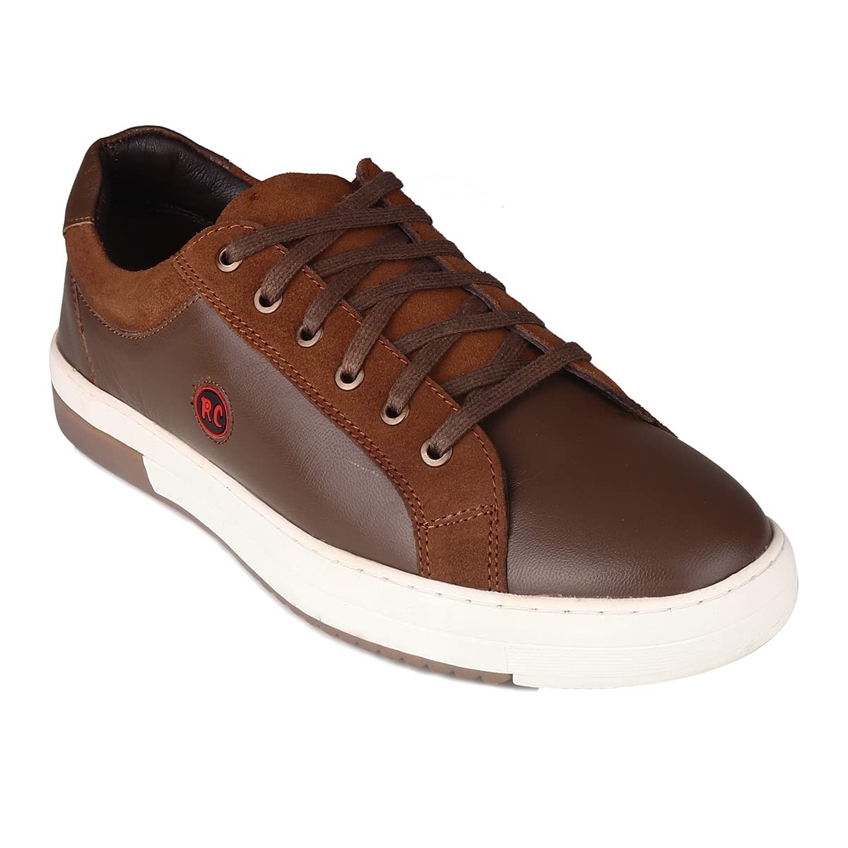 Red Chief Tan Leather Sneakers for Men