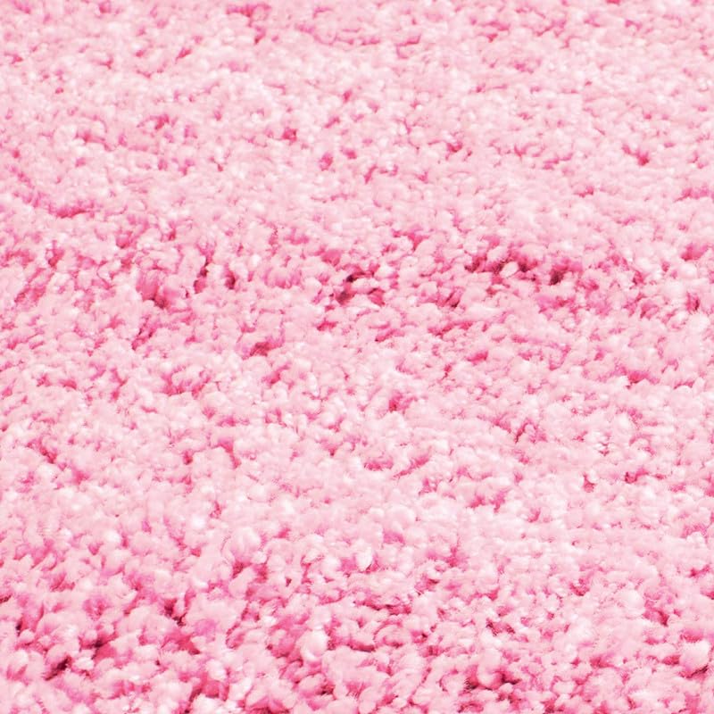 Image of FIASCO Polyester Shaggy Bedside Runner, Soft Indoor Modern Shaggy, Soft Rugs for- Living Room, Dinning Room, Office, Bedroom & Hallway Carpet Rugs Size 9X12 Pink