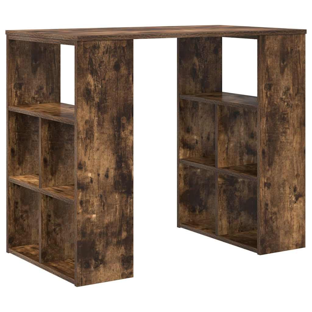 Scrivania affumicatura 90 x 50 x 75 cm, materiale in legno, con ripiano integrato, moderno tavolo per computer per ufficio domestico, versatile