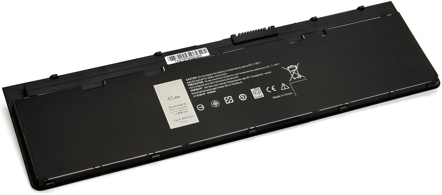 7.4V 45Wh 6080mAh WD52H GVD76 KWFFN J31N7 NCVF0 VFV59 JN0J1 HJ8KP F3G33 FW2NM 0W57CV Laptop Battery Compatible with Dell Latitude E7240 E7250 12 7000 451-BBQD 451-BBFX 451-BBFW