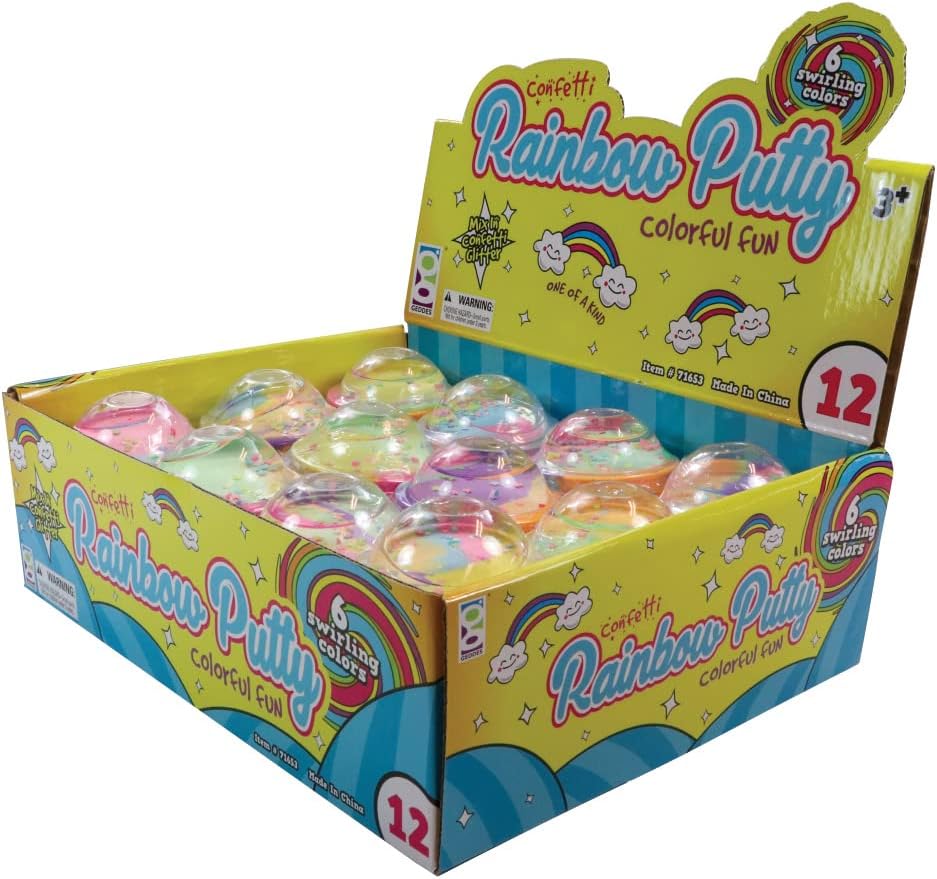 Raymond Geddes Confetti Rainbow Putty (Pack of 12)