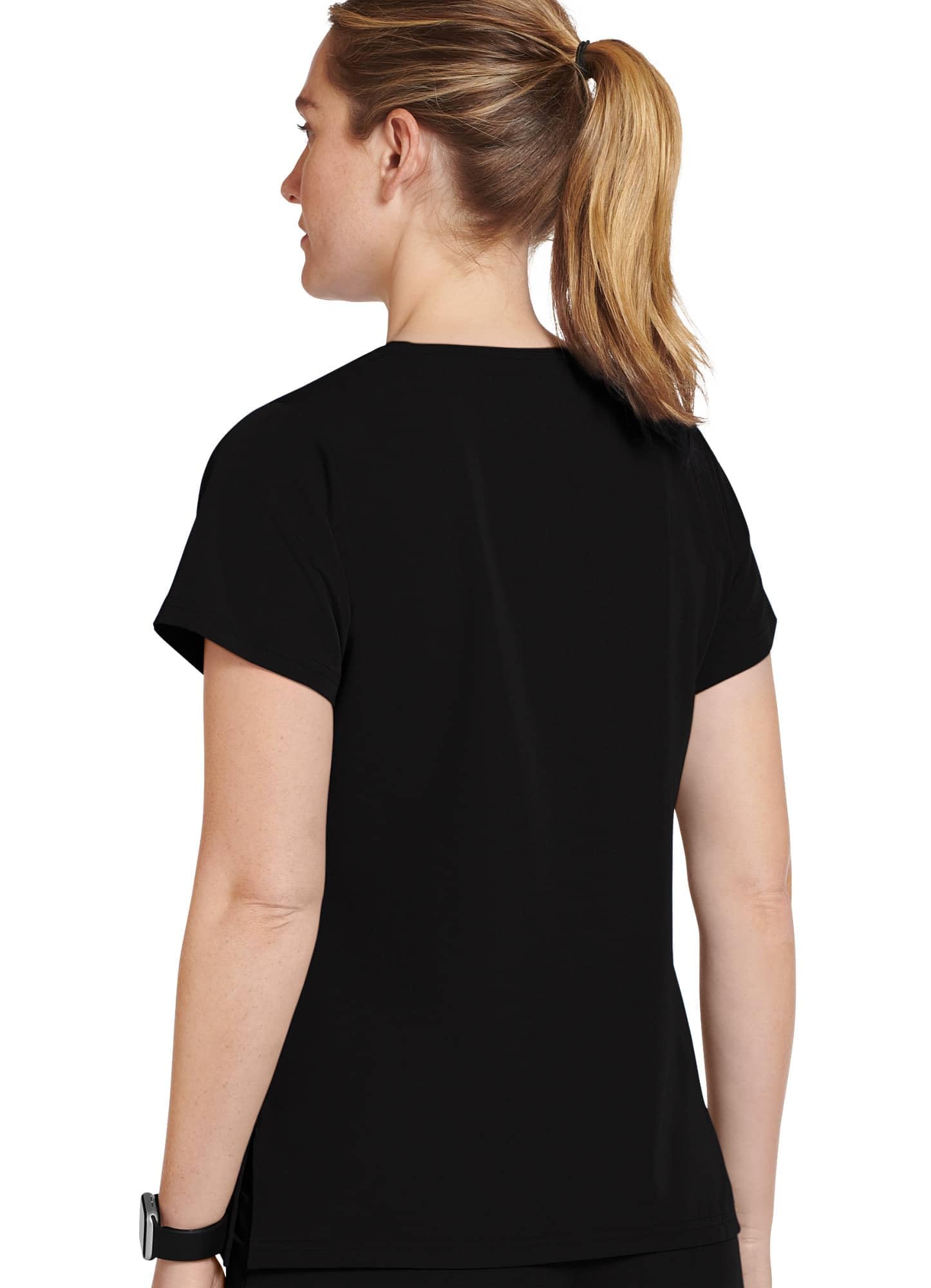 Jockey Women's Scrubs Henley Scrub Top, Black, L