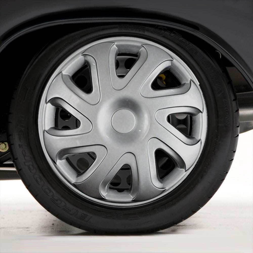 Upgrade Your Auto Set of Four 14' Silver Hubcap Wheel Covers for Toyota Corolla 2000-02 (Push-on)