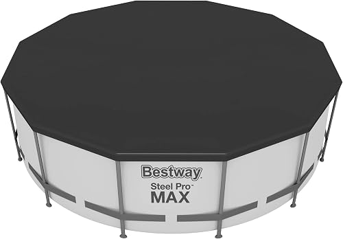 Bestway Flowclear - Cubierta redonda para piscina de 12 pies con agujeros de dre