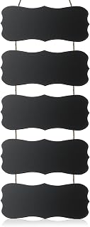 Gerrii Double Sided Rustic Wooden Hanging Chalkboard Signs Set of 5 - Erasable Rectangle Menu Boards for Wedding, Bar, Kitchen Decor