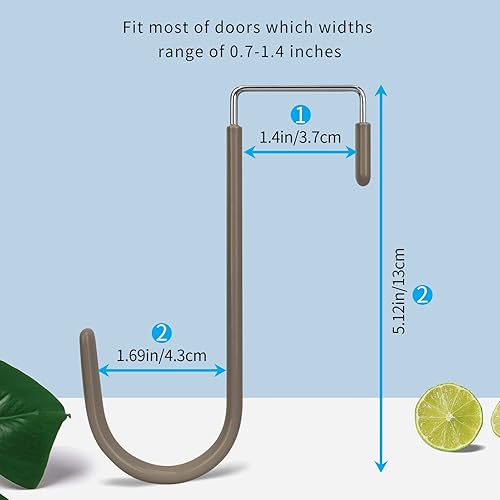 Vista 135 de FYY Ganchos para colgar sobre la puerta, paquete de 4 ganchos de goma para evitar arañazos, organizador resistente para sala de estar, baño