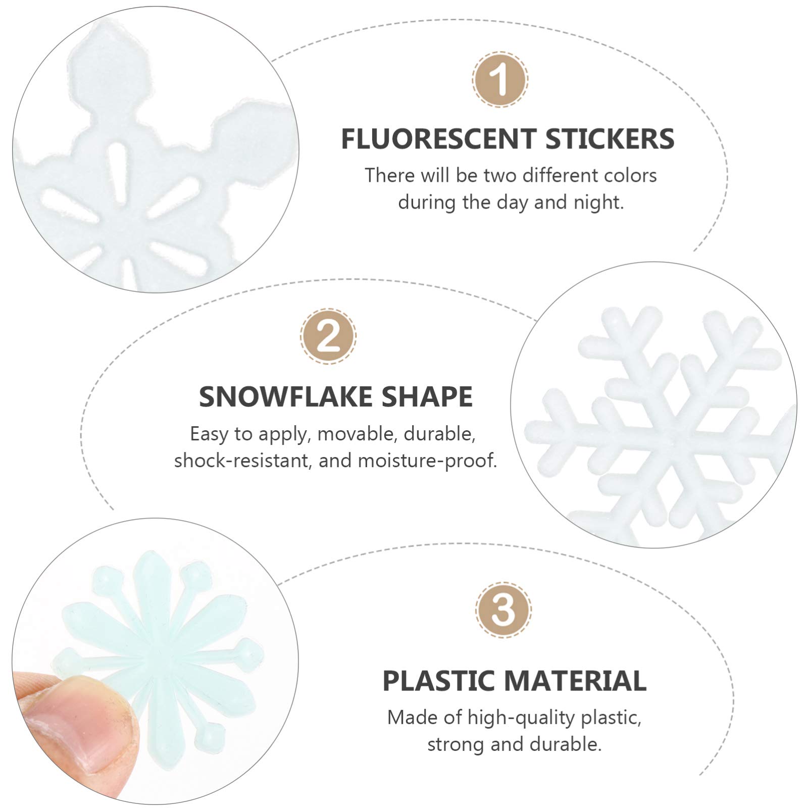 Abaodam 600stücke Leuchtende Schneeflocken Wandsticker Dekoration Für Innenräume Selbstklebend Weiß Und Blau Für Weihnachten Und Winterfestlichkeiten