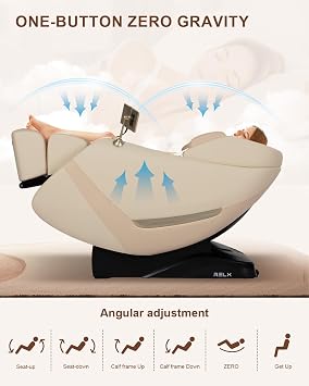 RELX Massage Chair Full Body, Zero Gravity, Airbag Shiatsu, SL-Track, Beige | Zero Gravity Massage Chair with 13 Modes, Body Scan, Foot Massage with Extendable Calf Rest, Heating, Yoga , AI Control