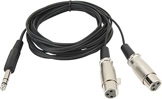 Yoidesu Stereo Sound Adapter Cable, 3m Dual XLR Female to 3 Pin Male Cable Reduce Distortion Plastic Metal Stereo Sound Cable for Home Entertainment, Mixer, Subwoofer, Speakers