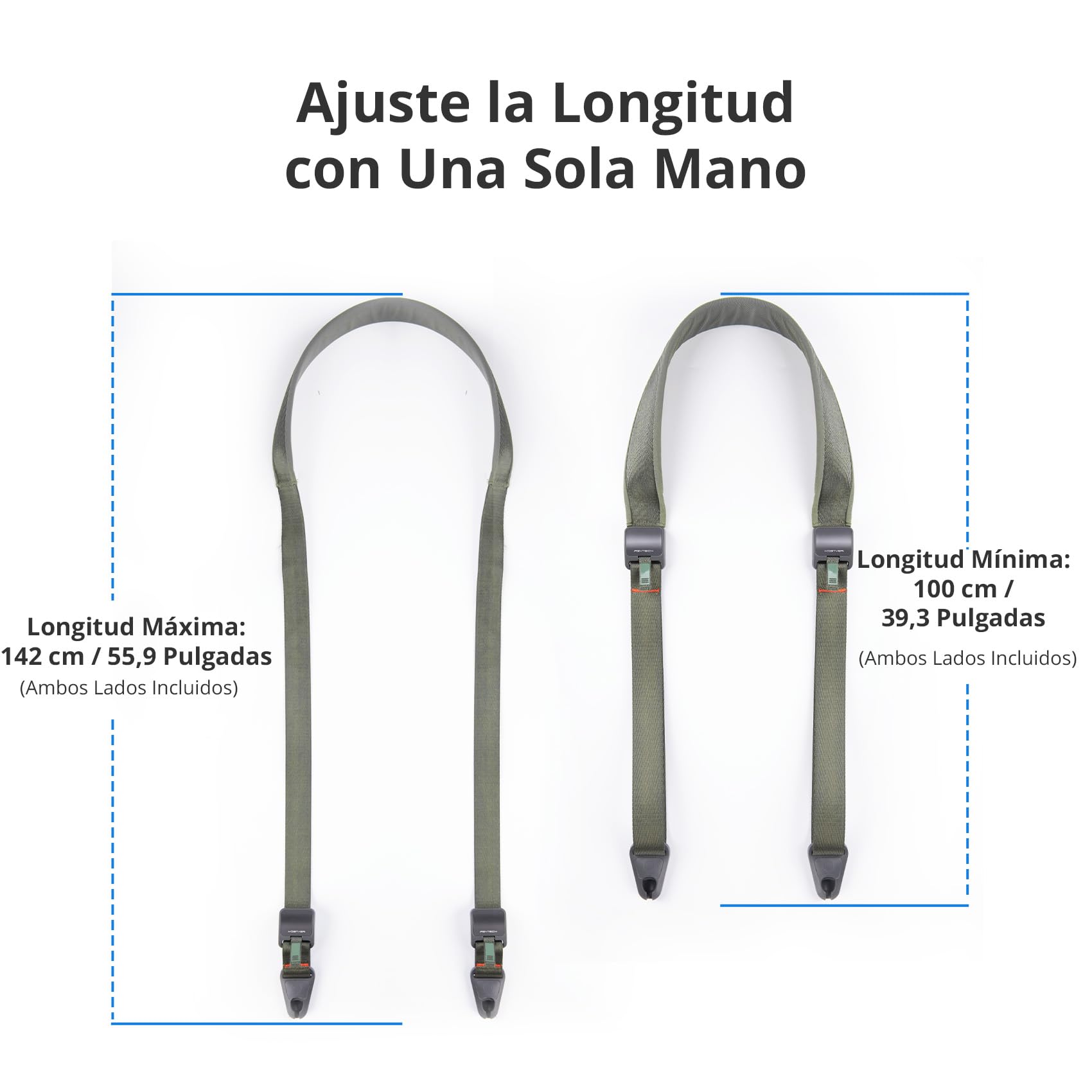 PGYTECH Correa de Hombro para Cámara Correas de Cámara para Fotógrafos Correa de Cuello de Cámara Dslr Slr de Liberación Rápida Ajustable 110-152cm -Negro