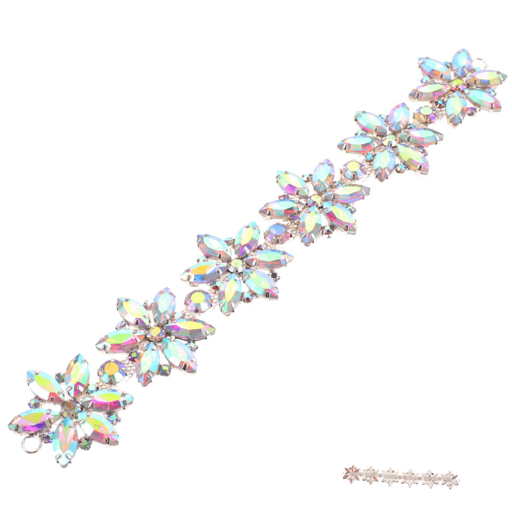4stücke Glass Rhinestone Applique Blumenapplikation Für Hochzeitskleider Dekoration Für Kleidung Gürtel Und Handarbeiten Ab Farbige Strasssteine