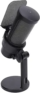 Hirelax ウォーキングマイク、USB PCマイクコンデンサー、クイックミュート機能付きライティングエフェクト、ポッドキャストビデオストリーミPC用 (黒)