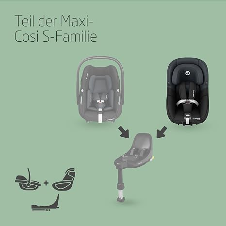 Maxi-Cosi Pearl S i-Size Baby Car Seat 3 Months - 4 Years Max 18 kg 61 - 105 cm Car Seat 5 Reclining Positions Easy-in Strap Hooks G-CELL Side Impact Protection Tonal Black