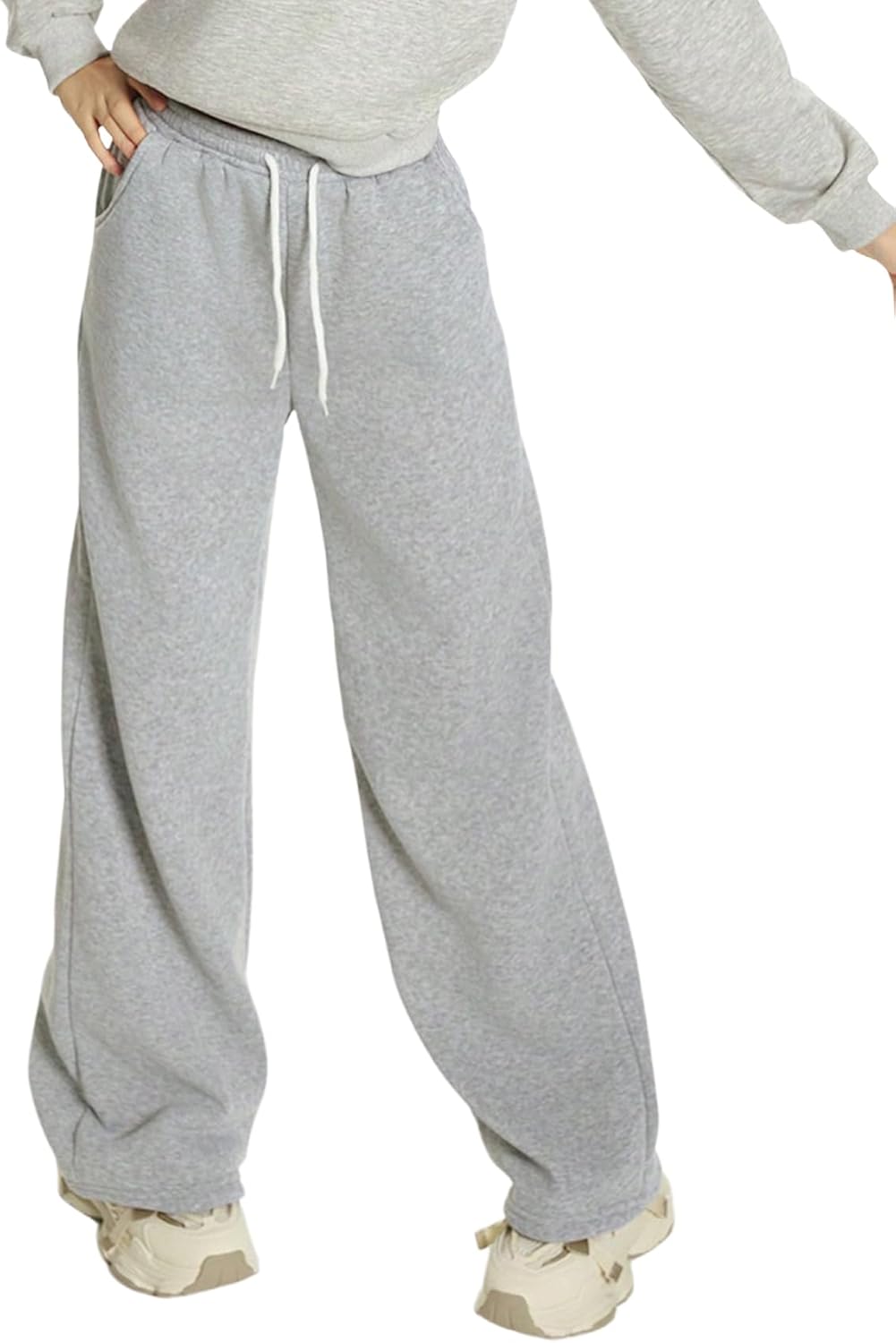 SHENHE Girl's Wide Leg Loose Sweatpants Open Bottom Atheltic Casual Baggy Sweat Pants