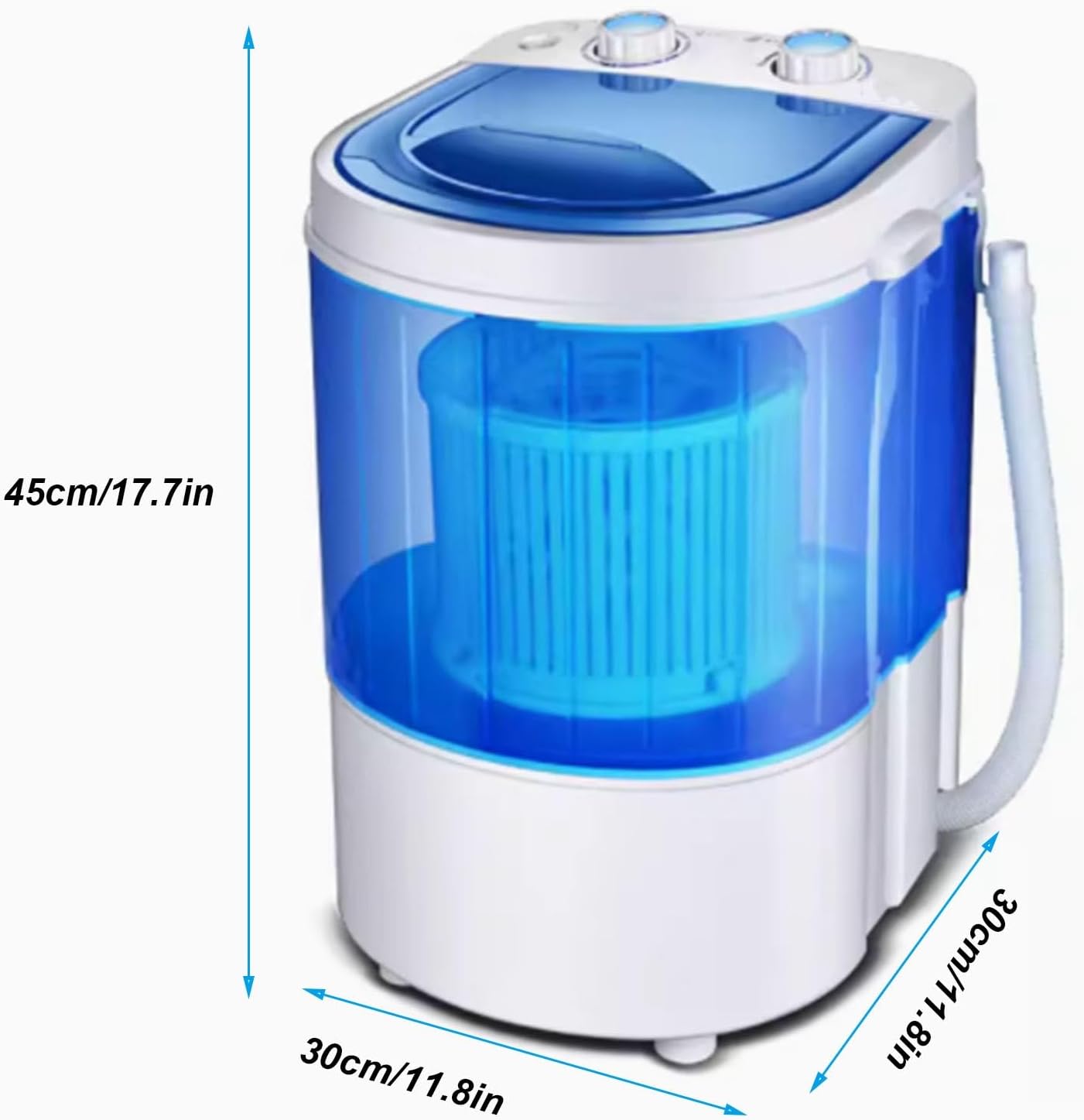Portable Washing Machine Washer, Small Washer for RV, Travel, Dorm, Apartment, Semi-Automatic Laundry for Underwear, Baby Clothes, Time-Saving