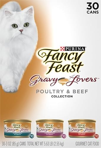 Vista 25 de Purina Fancy Feast, Paquete de comida gourmet húmeda para gatos, (24), 3 oz en latas, 0