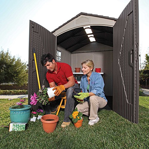 60190 7 x 7ft Heavy Duty Plastic Shed, Beige - Image 4