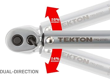 TEKTON TRQ21101 1/4 Drive 2-Way Click Torque Wrench 10-150 in-lb./1.1-16.9 Nm