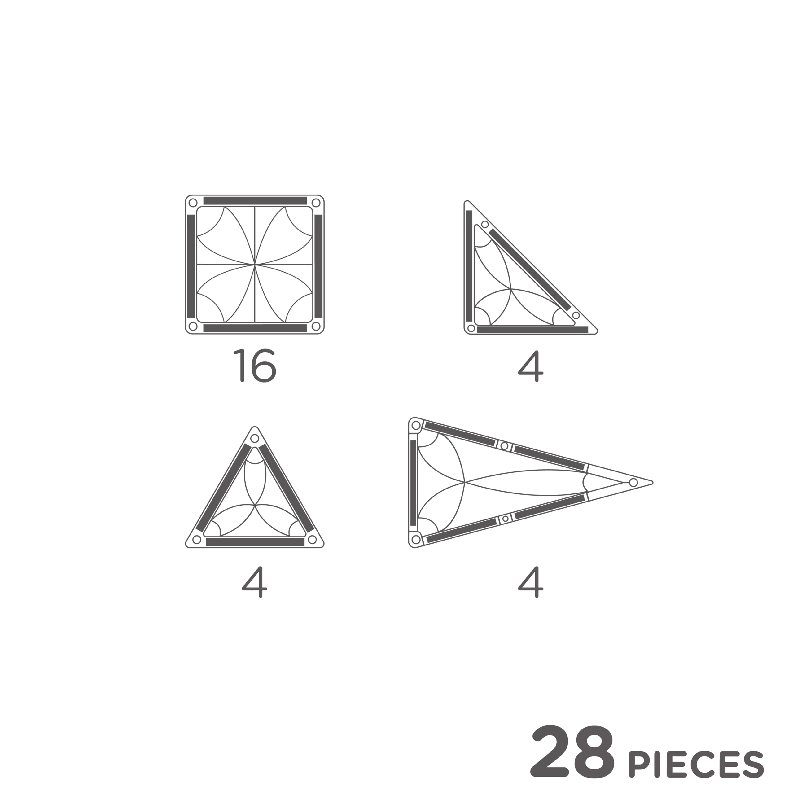 Mini Tiles Pack 28 Teile, kompaktes Design für unterwegs to Go, inklusive Aufbewahrungsbox, langlebiges Magnetspielzeug, Mint, erweiterbare Sets, für Kinder ab +3 Jahren (Pastellfarben)