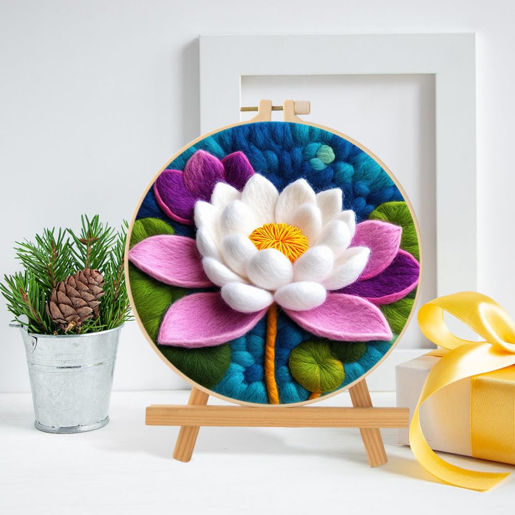 Zcargel Needle Felting Kits Beginners DIY Needle Felt Starter Kit Wool Felt Painting Pack with Picture Frame Foam Pad Felt Cloth and Instructions Gift for Home Decoration Beginner Art Craft