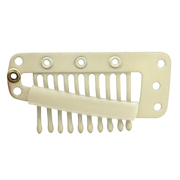 Blond : 20pcs Clip in Hair Extensions, Jmkcoz Snap-Comb Wig Clips with Rubber for Hair Extension Blond